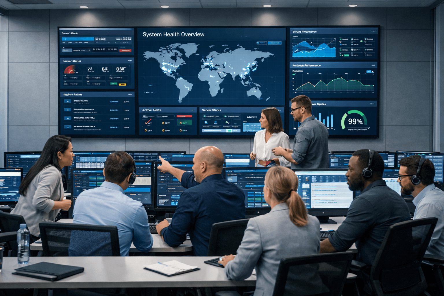 Staff augmentation team monitoring enterprise systems